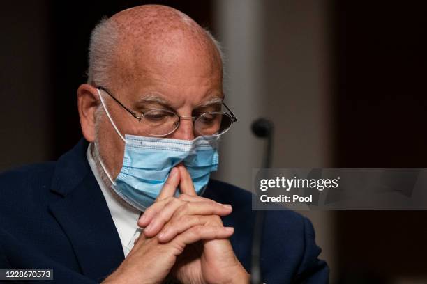 Centers for Disease Control and Prevention Commissioner Robert Redfield testifies at a hearing of the Senate Health, Education, Labor and Pensions...