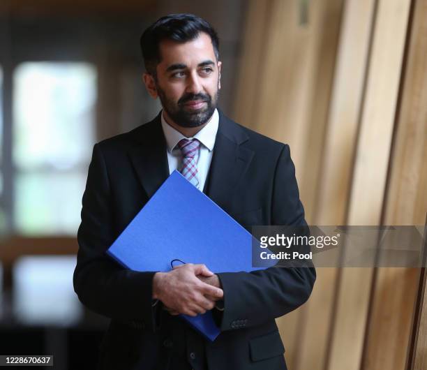 Scottish Justice Secretary Humza Yousaf attends a Ministerial Statement on the Hate Crime and Public Order Bill on September 23, 2020 in Edinburgh,...