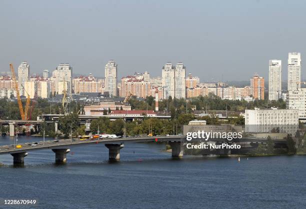 View of the left bank of Kyiv, Ukraine 23 September 2020