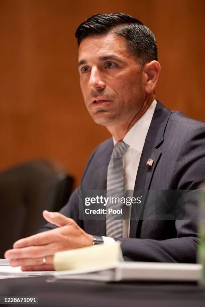 Department of Homeland Security acting Secretary testifies during his confirmation hearing before the Senate Homeland Security and Governmental...