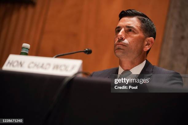 Department of Homeland Security acting Secretary testifies during his confirmation hearing before the Senate Homeland Security and Governmental...