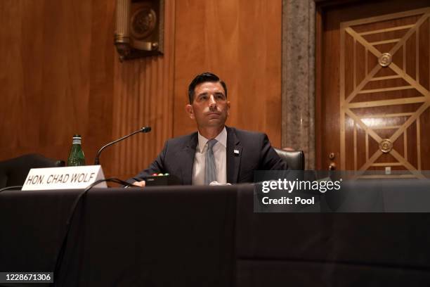 Department of Homeland Security acting Secretary testifies during his confirmation hearing before the Senate Homeland Security and Governmental...