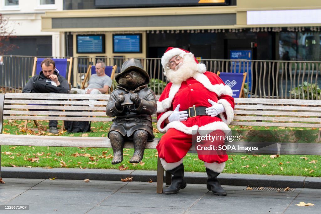 A man seen dressed as Santa Claus seen in Londons...