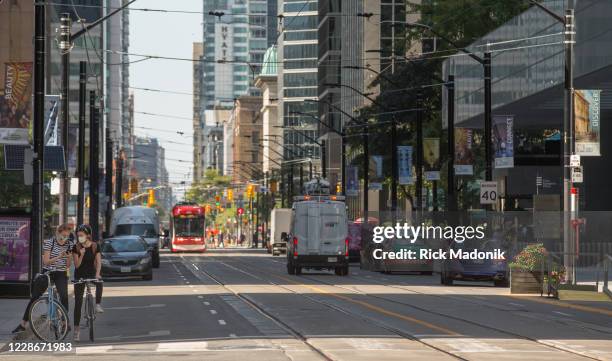 King Street West, looking west, from Bay Street. During normal times, a warm, early fall day, would see hundreds, if not thousands, of office workers...
