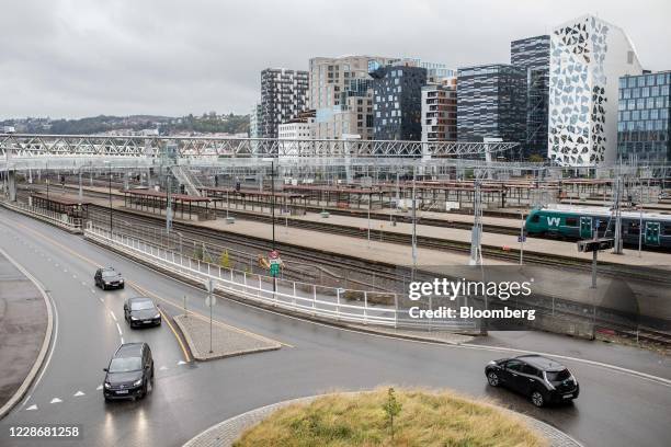 Multi-purpose high-rise buildings stand in the skyline in the Barcode Project in Oslo, Norway, on Wednesday, Sept. 23, 2020. Norway's central bank...