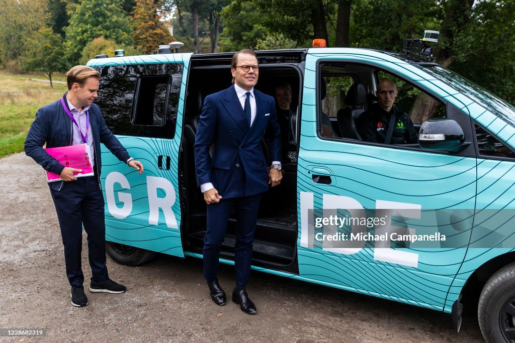 Prince Daniel Of Sweden Attends A Seminar On Future Public Transport On 5G-Connected Vehicles