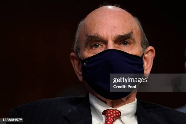 Elliott Abrams, U.S. Special envoy for Iran and Venezuela, testifies at a Senate Committee on Foreign Relations hearing on US Policy in the Middle...