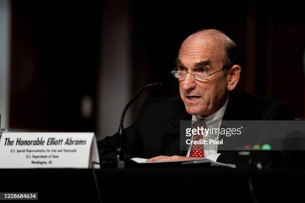 Elliot Abrams, special representative for Iran and Venezuela at the State Department, testifies at a Senate Committee on Foreign Relations hearing on...