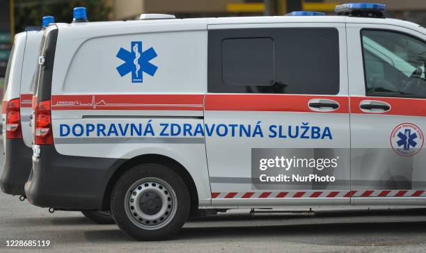 Health service ambulance seen in Svidnik.On Saturday, September 19 in Svidnik, Presov Region, Slovakia.