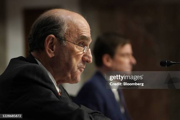 Elliott Abrams, special representative for Iran and Venezuela at the U.S. Department of State, speaks during a Senate Foreign Relations Committee...