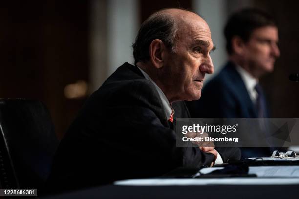 Elliott Abrams, special representative for Iran and Venezuela at the U.S. Department of State, speaks during a Senate Foreign Relations Committee...