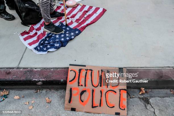 Los Angeles, CA, Wednesday, September 23, 2020 - Hundreds gather downtown for a Black Lives Matter demonstration. Many are there in reaction to the...