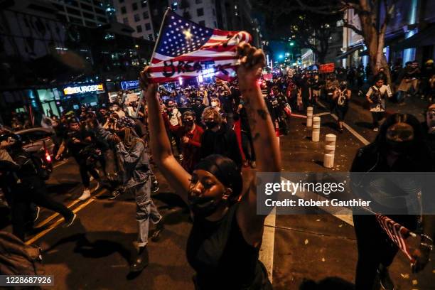 Los Angeles, CA, Wednesday, September 23, 2020 - Hundreds march past downtown while protesting the Louisville, Kentucky grand jury decision to not...