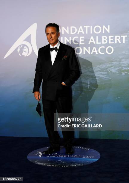Actor Andy Garcia poses on the red carpet ahead of the 2020 Monte-Carlo Gala for Planetary Health in Monaco on September 24, 2020.