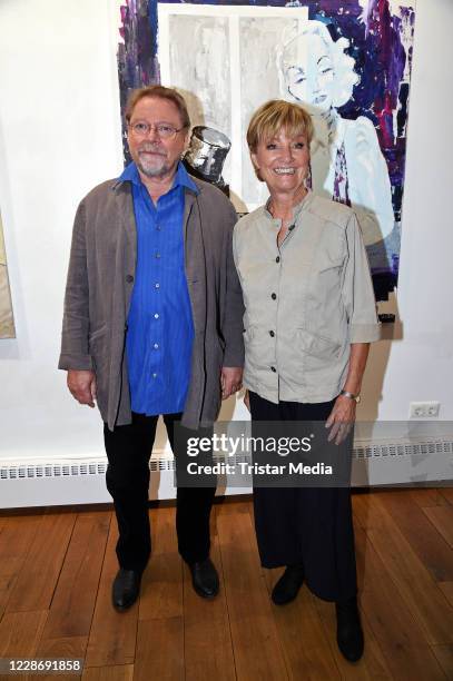 Juergen von der Lippe and his wife Anne Dohrenkamp during the "AENO Malerei und Fotografie - Anne Dohrenkamp and André Kowalski" exhibition opening...