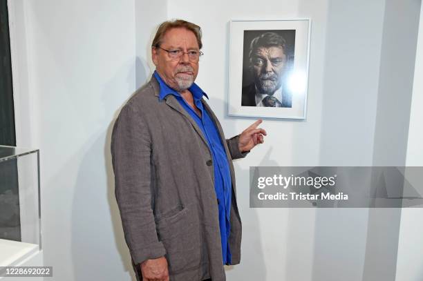 Juergen von der Lippe during the "AENO Malerei und Fotografie - Anne Dohrenkamp and André Kowalski" exhibition opening at Hotel Mond Fine Arts on...