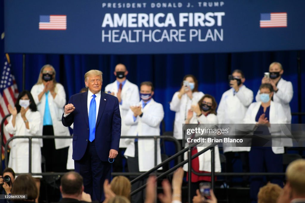 President Trump Delivers Remarks On His Healthcare Policies In North Carolina