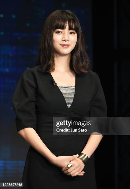 Actress Elaiza Ikeda attends KDDI's AU 5G 'Unlimited World' event at the Prince Park Tower on September 25, 2020 in Tokyo, Japan.