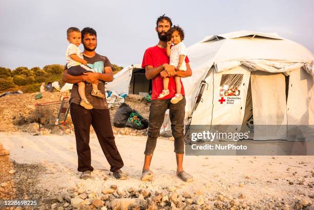 Daily life inside the new refugee camp in Kara Tepe, on September 24 Lesvos, Greece.