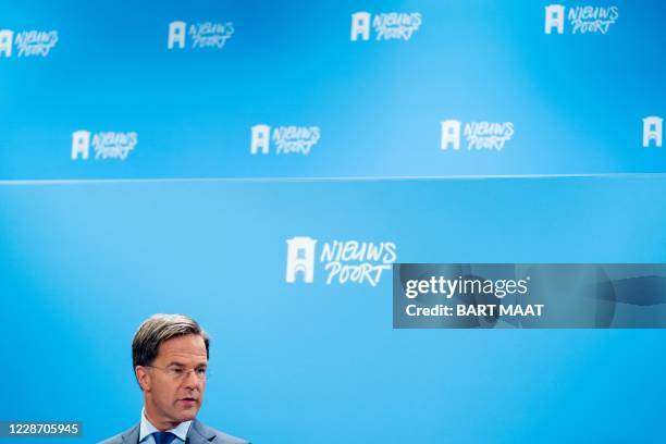 Prime Minister Mark Rutte gives a press conference after the weekly cabinet meeting in The Hague, on September 25, 2020. / Netherlands OUT