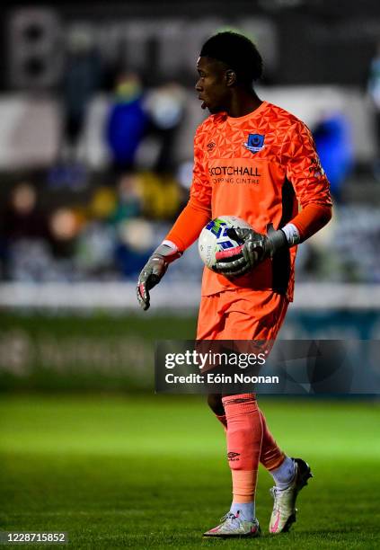 Bray , Ireland - 25 September 2020; David Odumosu of Drogheda United during the SSE Airtricity League Premier Division match between Bray Wanderers...