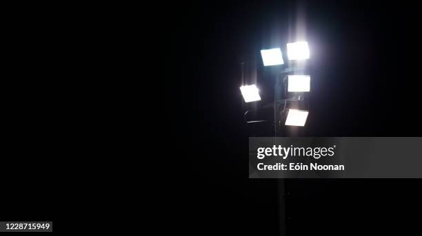 Bray , Ireland - 25 September 2020; A general view of the floodlights at the Carlisle Grounds during the SSE Airtricity League Premier Division match...