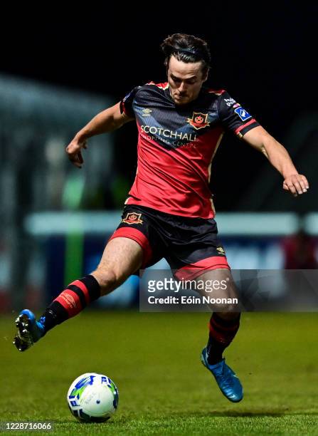 Bray , Ireland - 25 September 2020; James Brown of Drogheda United during the SSE Airtricity League Premier Division match between Bray Wanderers and...