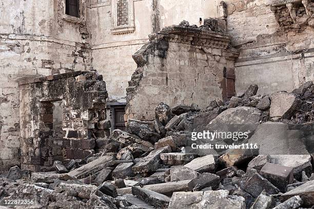 earthquake damage from bhuj, india - earthquake stock pictures, royalty-free photos & images