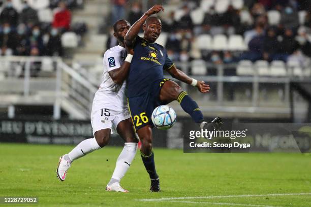 Moussa KONATE of AMIENS and Mamadou KAMISSOKO of PAU during the Ligue 2 match between Amiens and Pau on September 26, 2020 in Amiens, France.