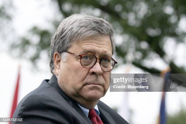 William Barr, U.S. Attorney general, arrives for the announcement of U.S. President Donald Trump's nominee for associate justice of the U.S. Supreme...