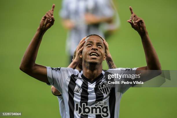 Keno of Atletico MG celebrates a scored goal against Gremio during a match between Atletico MG and Gremio as part of Brasileirao Series A 2020 at...