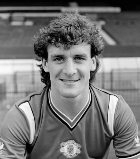 Mark Hughes of Manchester United at Old Trafford in Manchester, England, circa August 1984.
