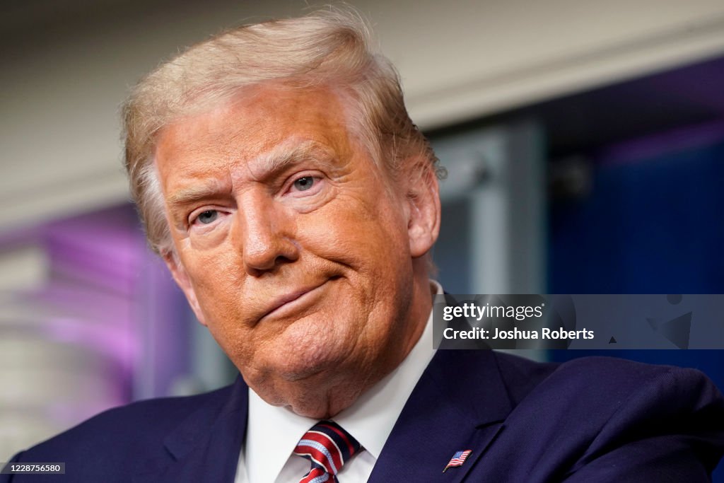 President Trump Holds A News Conference In White House Briefing Room