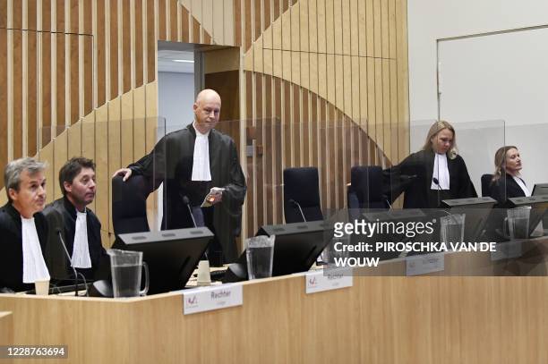 Judge Hendrik Steenhuis arrives to attend the hearing in trial of the Malaysia Airlines flight MH17 on September 28, 2020 in the high-security...