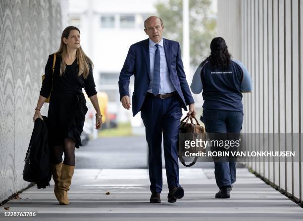 Lawyers Sabine ten Doesschate and Boudewijn van Eijck arrive on September 28, 2020 at the Justitieel Complex Schiphol, in Badhoevedorp, where the...