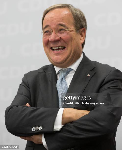 Armin Laschet CDU), Prime Minister of North Rhine-Westphalia, during a press conference on the regional elections in NRW on September 28, 2020 in...