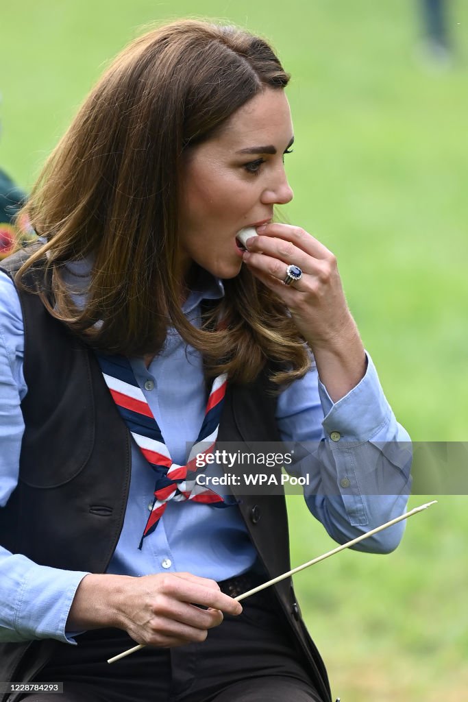 The Duchess Of Cambridge Visits Scouts Group