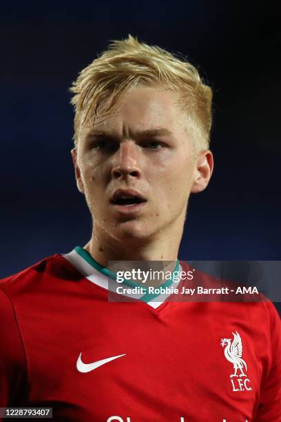 Luis Longstaff of Liverpool U21 during the EFL Trophy Northern Group D fixture between Tranmere Rovers and Liverpool U21 at Prenton Park on September...