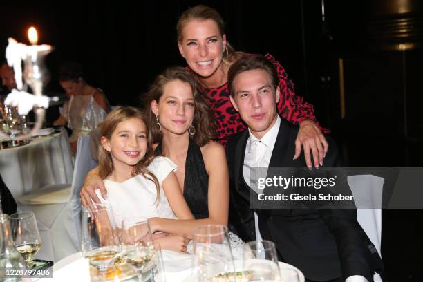 Giulia Siegel with her children Mia Wehrmann and Nathan Wehrmann and Ruby Kaefer-Siegel during the 75th birthday party of Ralph Siegel "Masquerade"...