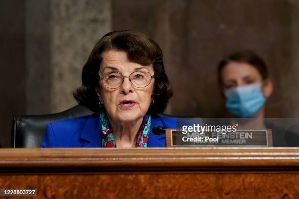 Ranking member of the Senate Judiciary Committee Sen. Dianne Feinstein , makes an opening statement during a hearing on Wednesday, September 30, 2020...