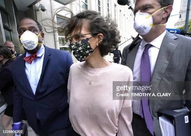 Clare Bronfman arrives at US District court in Brooklyn, New York on September 30, 2020 to be sentenced for her role in NXIVM, a group that...