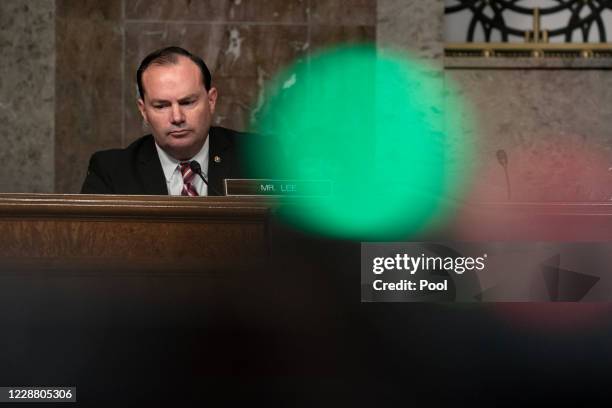 Sen. Mike Lee , speaks during a hearing on Wednesday, September 30, 2020 on Capitol Hill in Washington, DC. The committee is exploring the FBI's...