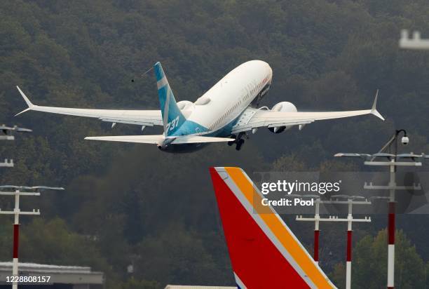 Chief Steve Dickson flies a Boeing 737 MAX from Boeing Field on September 30, 2020 in Seattle, Washington. The flight is a step towards...