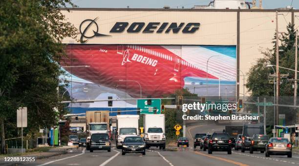 The Boeing Airplanes factory where several models of its commercial aircraft, including the 787 Dreamliner, are produced is pictured on September 30,...