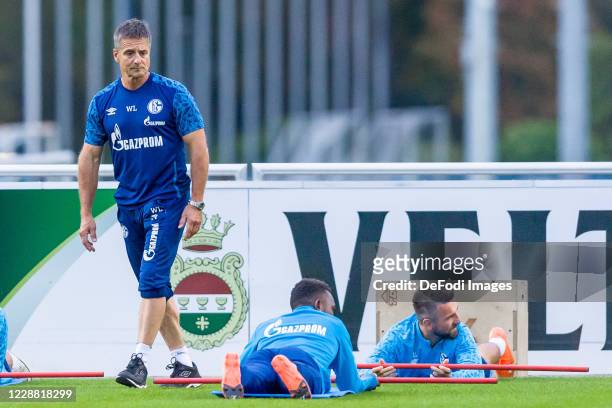Athletics head coach Werner Leuthard of FC Schalke 04 looks on during the Training of FC Schalke 04 at Parkstadion on September 30, 2020 in...