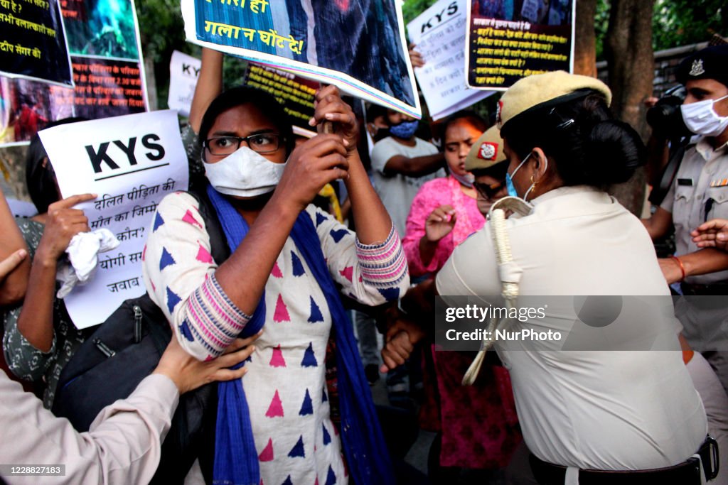 Protest Against Hathras Rape Crime In New Delhi