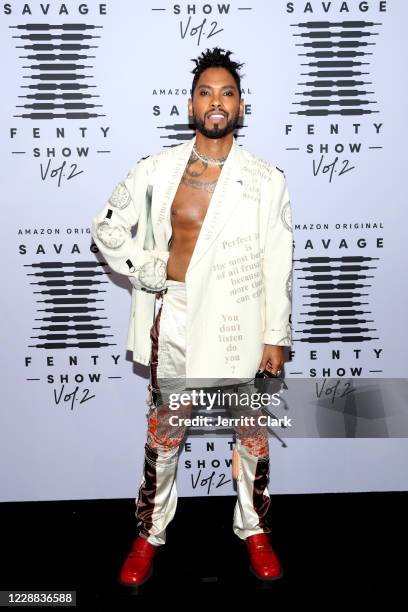 In this image released on October 2, Miguel attends Rihanna's Savage X Fenty Show Vol. 2 presented by Amazon Prime Video at the Los Angeles...