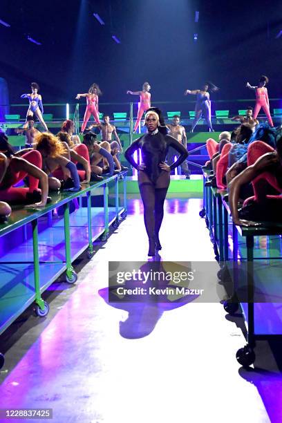 In this image released on October 2, Shea Couleé is seen onstage during Rihanna's Savage X Fenty Show Vol. 2 presented by Amazon Prime Video at the...