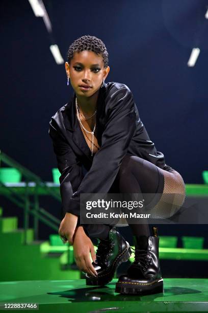 In this image released on October 2, Willow Smith is seen onstage during Rihanna's Savage X Fenty Show Vol. 2 presented by Amazon Prime Video at the...