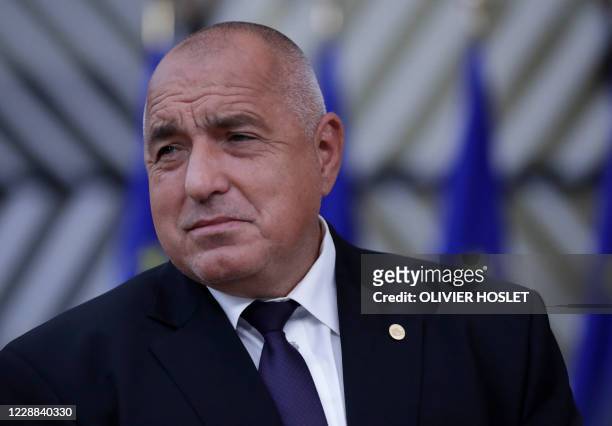 Bulgarias Prime Minister Boyko Borisov arrives on the second day of a European Union summit at The European Council Building in Brussels on October...
